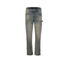 Men's Vintage Pants washed old trousers men's and women's wide-footed jeans MIJKO