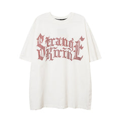 T-shirt à manches courtes imprimé strass pour homme, coupe ample, décontracté, pour l'été