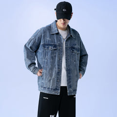 Veste en jean pour homme printemps automne grande taille chemise ample veste en jean décontractée