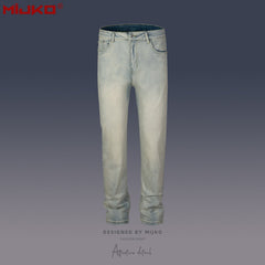 Mens Vintage Pants Ripped Wash Water Old Jeans MIJKO