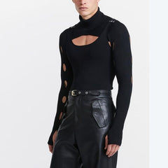 Rave Outfits Mens Vest Knitted Uniform Bottoming