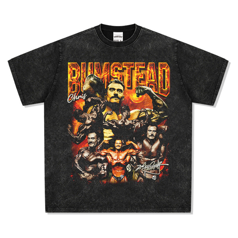 Men's Vintage Boxer T-Shirt Vintage Chris Bumstead Printed Short Sleeve Cotton Men's T-Shirt