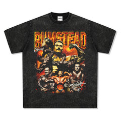 Men's Vintage Boxer T-Shirt Vintage Chris Bumstead Printed Short Sleeve Cotton Men's T-Shirt