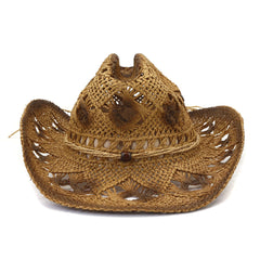 Chapeau de cowboy en paille Chapeau de cowboy en paille Chapeau de plage d'extérieur Visière de soleil