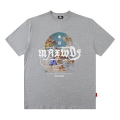 T-shirt homme imprimé ange manches courtes Homme Couple Marque de mode ample