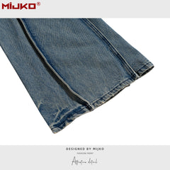 Mens Vintage Pants Stretch Old Jeans MIJKO