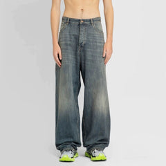 Mens Vintage Pants Mens Women's Old Baggy Trousers Straight Jeans MIJKO
