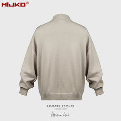 Mens Jacket Two-way Zipper Sweater Knitted Jacket MIJKO