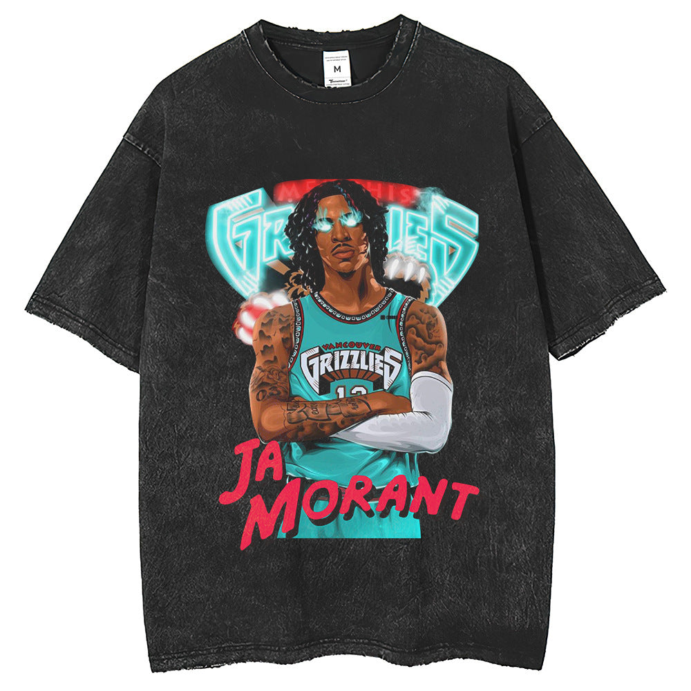 Mens T Shirts Summer T-Shirts Morant print morant wash