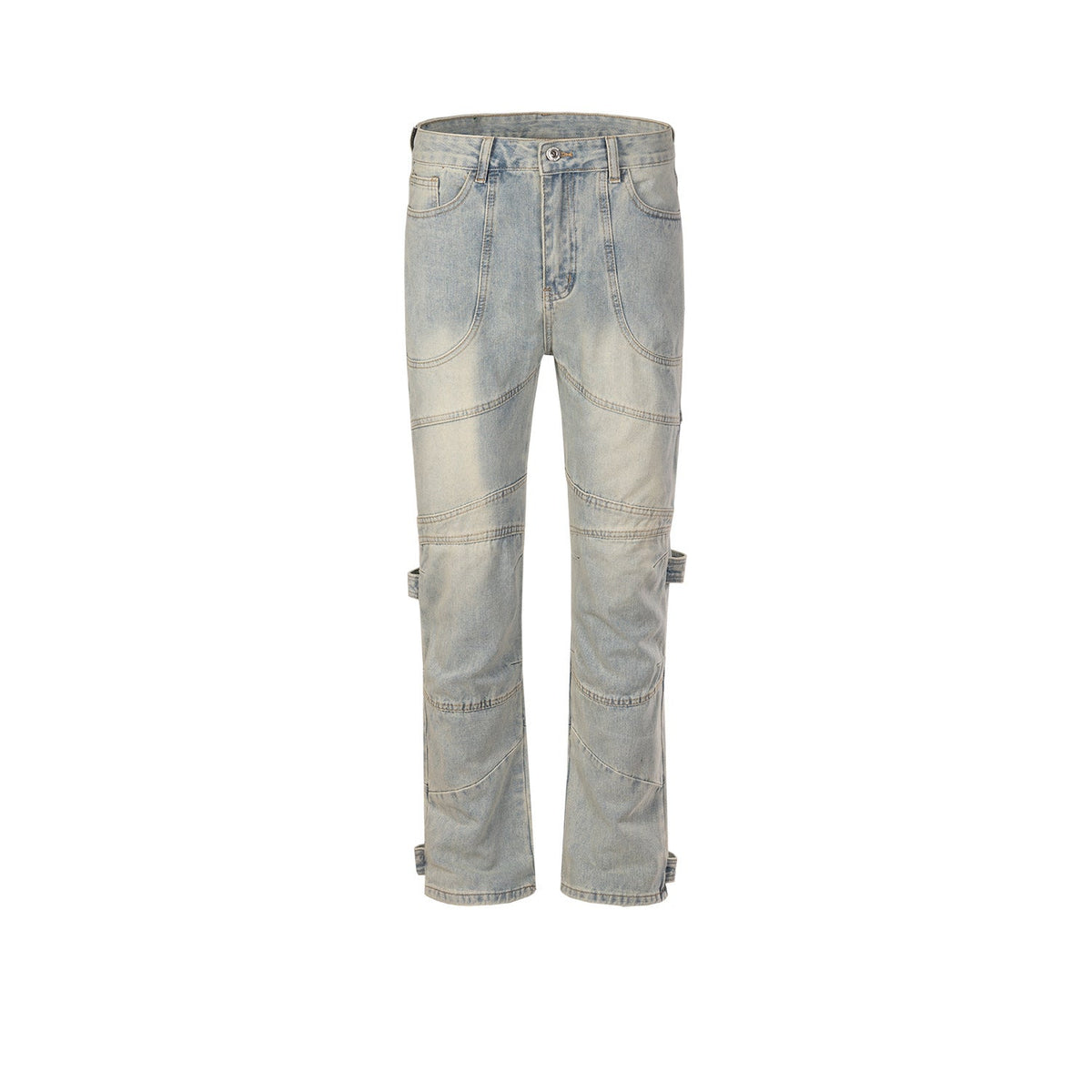 Men's Vintage Pants Men's Women's Wash Water Old Trousers Splicing Jeans MIJKO