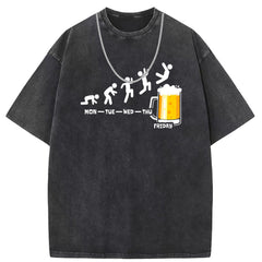 Men T Shirts Washed Old Casual