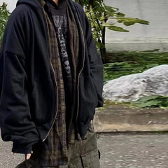 Mens Jacket Fake Two-piece Shirt Splicing Heavy Jacket MIJKO