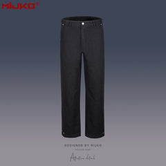 Mens Vintage Pants Black Denim Casual Pants MIJKO