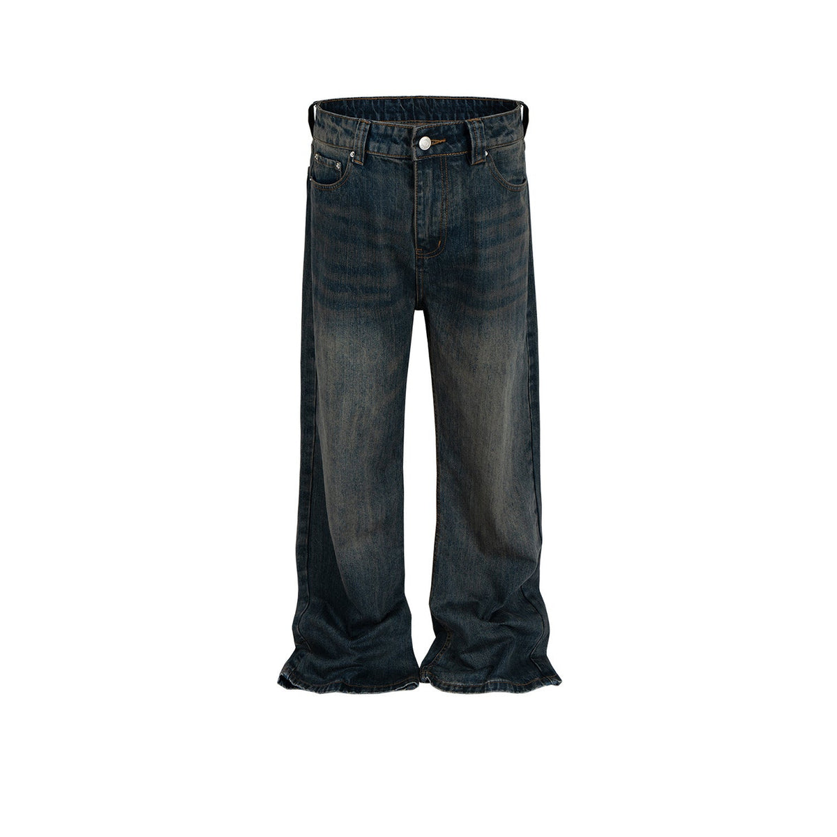 Men's Vintage Pants Men's Clothing Women's Washed Old Trousers Slight Wide Foot Jeans MIJKO
