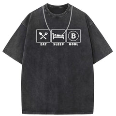 Men T Shirts Washed old punk short-sleeved T-shirt