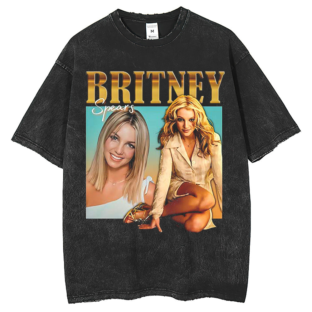 Mens T Shirts Temetow Washing Vintage Printed T-Shirt Printed Short Sleeves