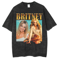 Mens T Shirts Temetow Washing Vintage Printed T-Shirt Printed Short Sleeves