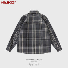 Mens Jacket Plaid Jacket Unisex MIJKO