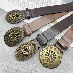 Spice girl retro belt female design sense niche decoration with skirt western style bronze belt versatile jeans
