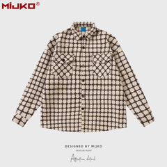 Mens Jacket Loose Checked Jacket MIJKO