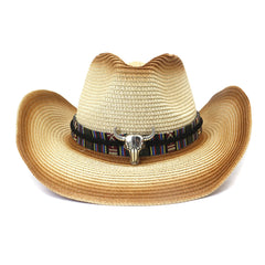 Chapeaux de cowboy en paille Printemps et été Hommes et femmes Chapeau de protection solaire pour le bord de mer Chapeau de plage