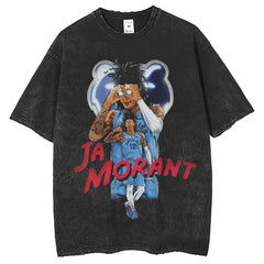 Mens T Shirts Vintage Washing Short Sleeves Star Print