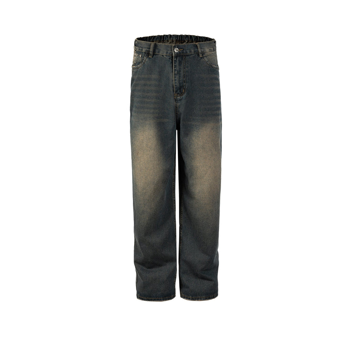 Men Vintage Pants retro washing water old trousers men's and women's straight jeans MIJKO