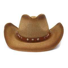 Chapeaux de cowboy en paille pour hommes et femmes - Chapeau de paille de plage/extérieur