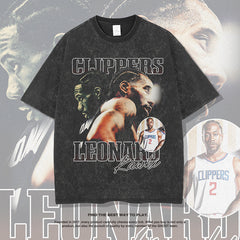 Nba T Shirt Leonard Printed Short Sleeve T-shirt Street round Neck Top