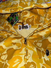 2026 new monkey small embroidery tide brand Bape shark head camouflage candy color hooded zipper sweater casual hoodie