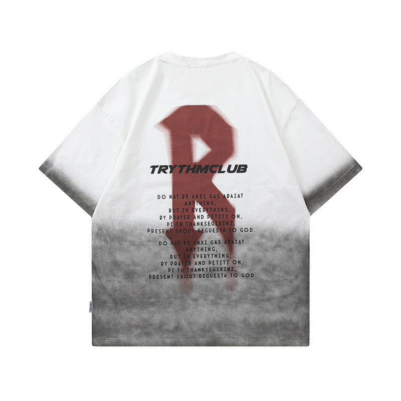 Men T Shirt Design Letter Print round Neck Short Sleeve T-shirt for Men