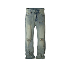 Men Vintage Pants Design Trousers Ripped Old Jeans MIJKO