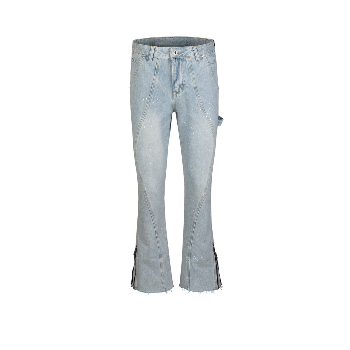 Men's Vintage Pants Zipper Pants Wide Pants Men's and Women's Blue Jeans MIJKO