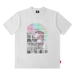 T-shirt Homme Imprimé Astronaut Hip Hop Manches Courtes T-shirt Couple Homme et Femme