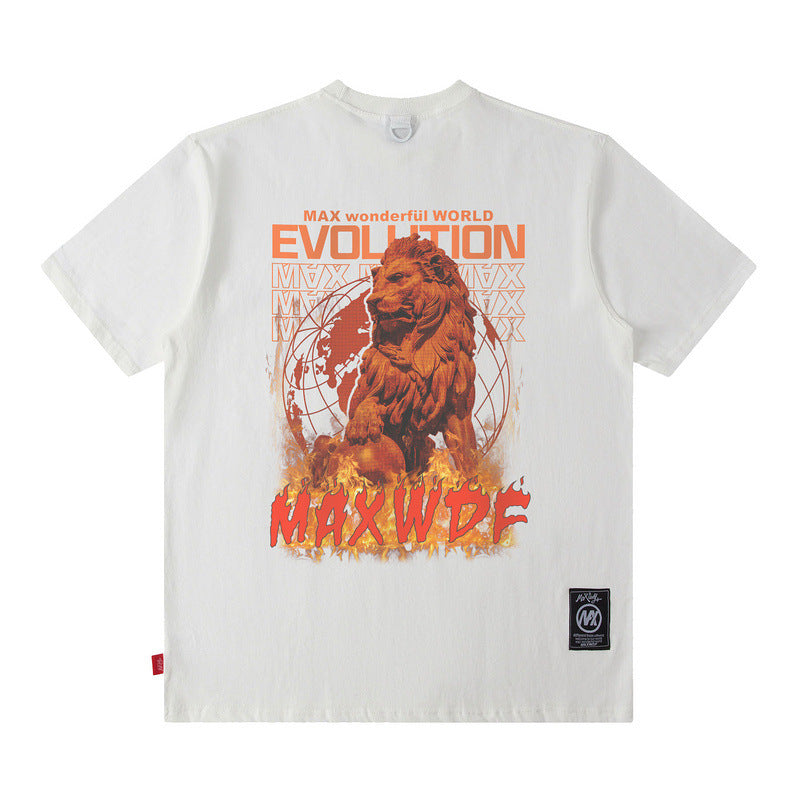 Men T Shirt Printed Short-Sleeved T-shirt Boys Casual Loose