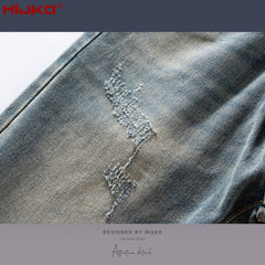 Mens Vintage Pants Distressed Jeans MIJKO