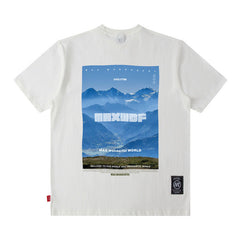 T-shirt homme à manches courtes, motif hip-hop sombre, coupe ample