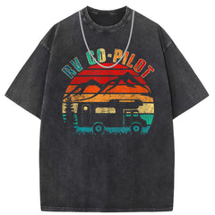 Mens T Shirts Washed Old High Street Print Short Sleeves