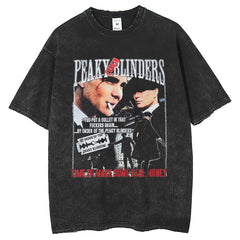 Mens T Shirts Printed Old Short Sleeve T-Shirt Loose Retro