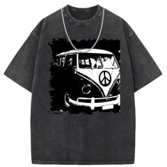 Men T Shirts Short Sleeve T-Shirt Women Washed Old American Street