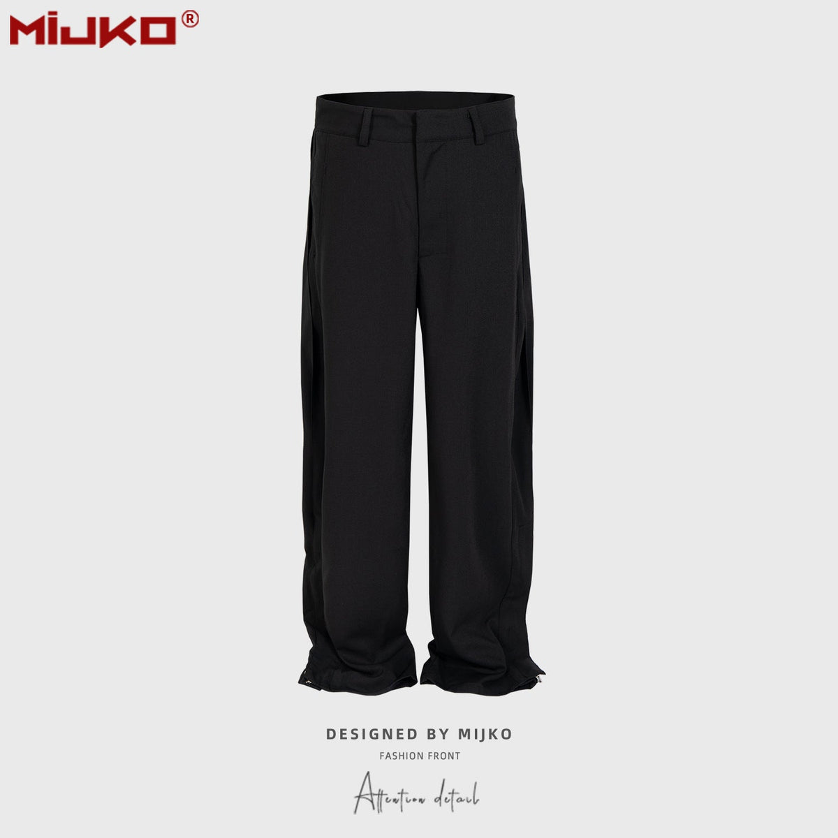 Men Vintage Pants Splicing Optional Wide-Foot Zipper Pants Casual Pants MIJKO