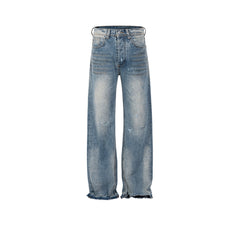 Men's Vintage Pants Men's Women's Vintage Washed Old Trousers Jeans MIJKO