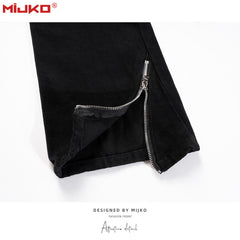 GGGard MIJKO series men's clothing women's spring and summer high street zipper decoration wide-footed trousers men's and women's straight jeans