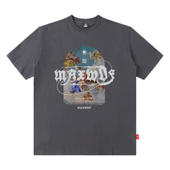 T-shirt homme imprimé ange manches courtes Homme Couple Marque de mode ample
