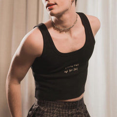 Rave Outfits Mens Vest Irregular Knitting Printing