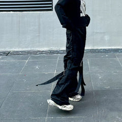 Men's Vintage Pants Men's Women's Straight Pull Overalls MIJKO