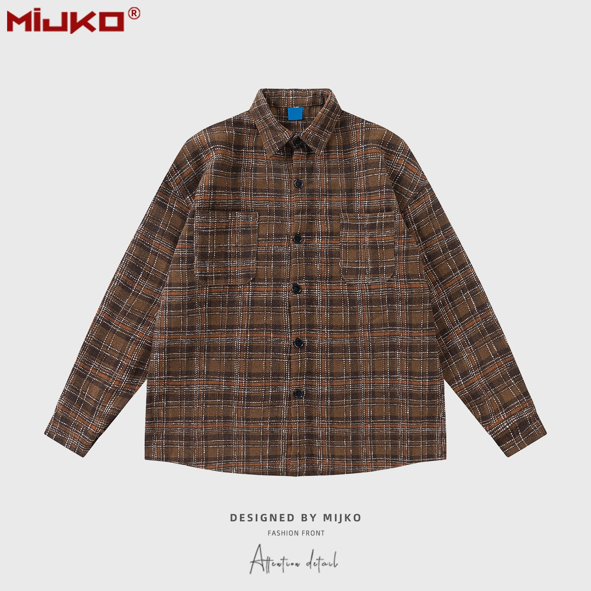 Mens Jacket Plaid Jacket Unisex MIJKO