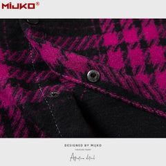 Mens Jacket Loose Checked Jacket MIJKO