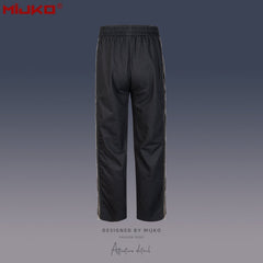 Mens Vintage Pants Zipper-embellished Drawstring Slacks MIJKO