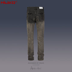 Mens Vintage Pants Vintage Patch Unisex Jeans MIJKO